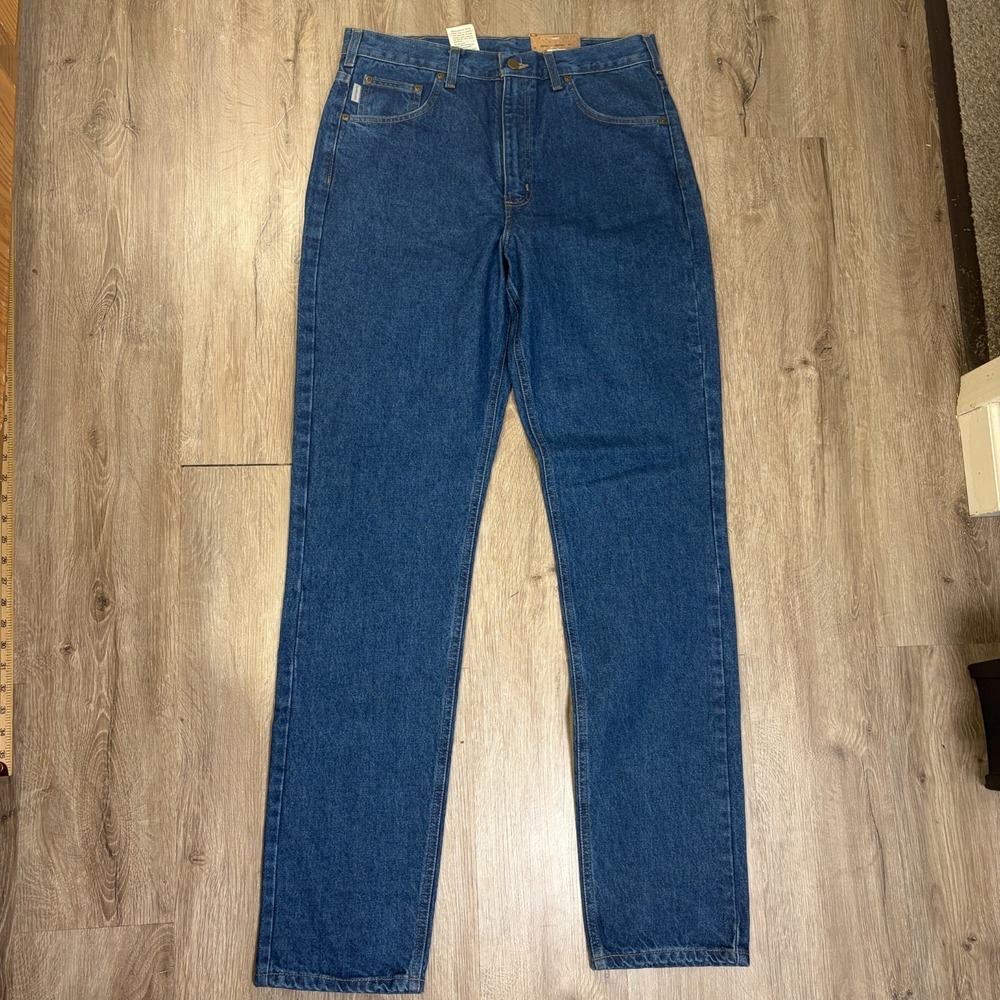 NWT Carhartt Traditional Fit Jeans Mens 34x36 Blue Straight Leg B18 DST Dark